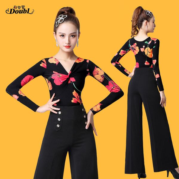 danbaoluo latin dance dress women's new v-neck dance modern practice clothes autumn and winter square clothes, Black;red
danbaoluo latin dance dress women's new v-neck dance modern practice clothes autumn and winter square clothes, Black;red