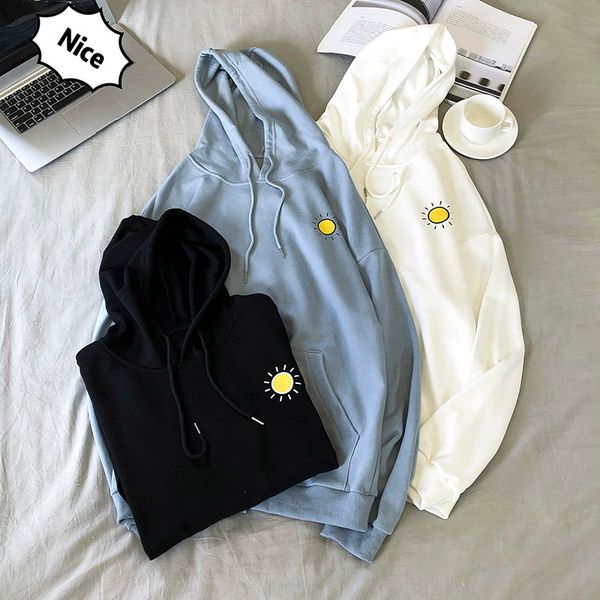 2019 summer new neutral korean version of the couple wild color sun hooded hip hop trend men's loose round neck pullover, Black
2019 summer new neutral korean version of the couple wild color sun hooded hip hop trend men's loose round neck pullover, Black