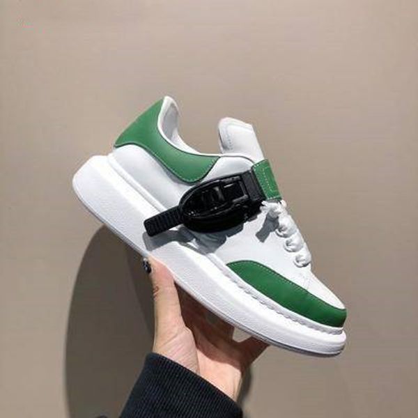 designer shoes triple platform luxury women green/black sneakers genuine real leather plate-forme