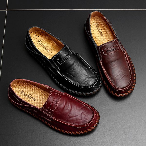 2019 new summer men's shoes england men's leather shoes leather handmade feet a pedal casual large size, Black
2019 new summer men's shoes england men's leather shoes leather handmade feet a pedal casual large size, Black