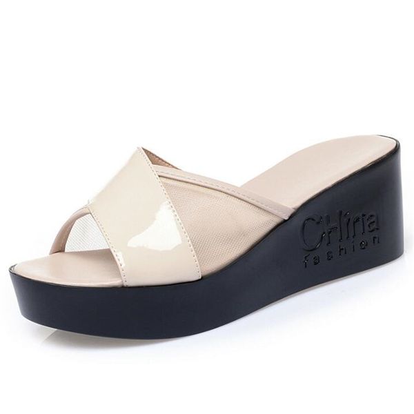 sandals 2021 breathable mesh patent leather summer women's slippers fashion elegant increase platform wedge, Black
sandals 2021 breathable mesh patent leather summer women's slippers fashion elegant increase platform wedge, Black
