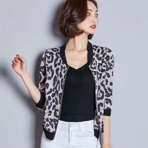 sun protection clothing women's coat 2019 spring summer new print seven-point sleeve jacket female han fan leopard jacket ko80, Black;brown
sun protection clothing women's coat 2019 spring summer new print seven-point sleeve jacket female han fan leopard jacket ko80, Black;brown