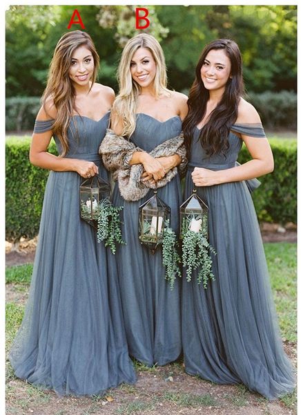 country grey bridesmaids dresses off shoulders tulle empire with sleeves long prom evening party dress for wedding, White;pink
country grey bridesmaids dresses off shoulders tulle empire with sleeves long prom evening party dress for wedding, White;pink