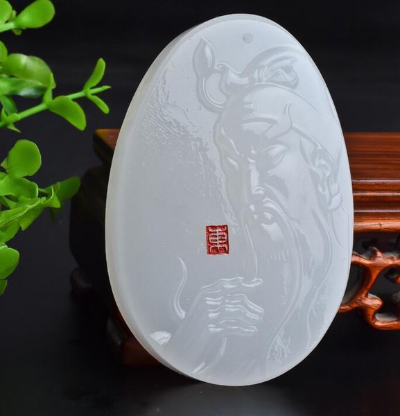 natural afghan white jade guan gong pendant men's guan erye lucky fortune brand, Silver
natural afghan white jade guan gong pendant men's guan erye lucky fortune brand, Silver