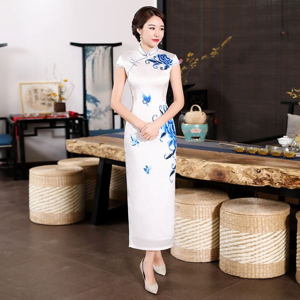 white stylish ladies short sleeve chinese traditional dresses handmade button qipao mandarin collar cheongsam size -3xl, Black;gray
white stylish ladies short sleeve chinese traditional dresses handmade button qipao mandarin collar cheongsam size -3xl, Black;gray