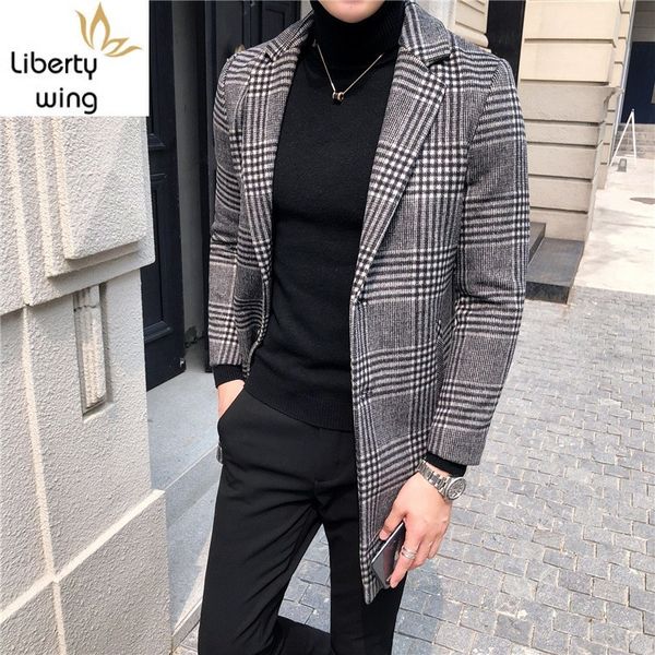 winter men long wool coat classic plaid woolen blends overcoat single breasted office work man slim fit trench coats sobretudo, Black
winter men long wool coat classic plaid woolen blends overcoat single breasted office work man slim fit trench coats sobretudo, Black