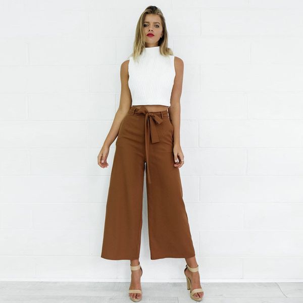 spring 2018 high waist wide leg pants woman fashion loose trousers women pockets ankle-length palazzo pants, Black;white
spring 2018 high waist wide leg pants woman fashion loose trousers women pockets ankle-length palazzo pants, Black;white