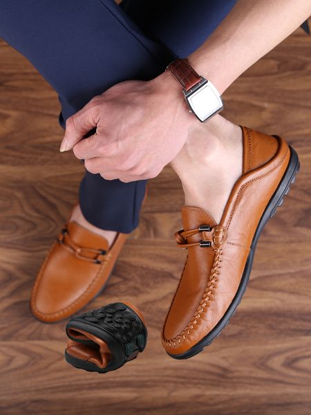 men's casual shoes driving men's spring breathable leather shoes new moccasin, Black
men's casual shoes driving men's spring breathable leather shoes new moccasin, Black