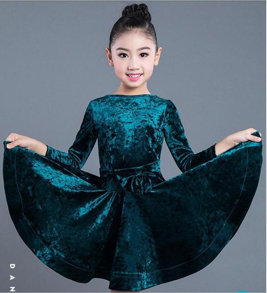 new girls winter latin dance dress children dance performance competition standard dress kids costumes, Black;red
new girls winter latin dance dress children dance performance competition standard dress kids costumes, Black;red