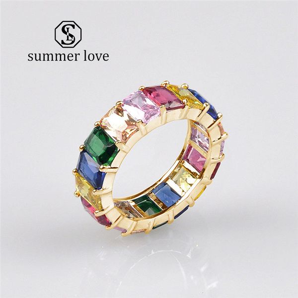 fashion deaigner jewelry rainbow square baguette cz engagement ring for women gold plated cubic zirconia colorful eternity band ring, Silver
fashion deaigner jewelry rainbow square baguette cz engagement ring for women gold plated cubic zirconia colorful eternity band ring, Silver