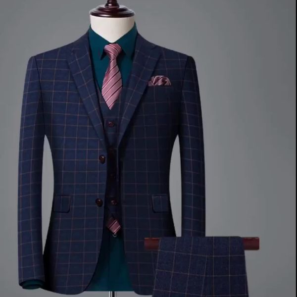 handsome navy plaid groom wedding tuxedos peaked lapel groomsman wear men suits wedding prom man casual blazer (jacket+vest+pants, Black;gray
handsome navy plaid groom wedding tuxedos peaked lapel groomsman wear men suits wedding prom man casual blazer (jacket+vest+pants, Black;gray