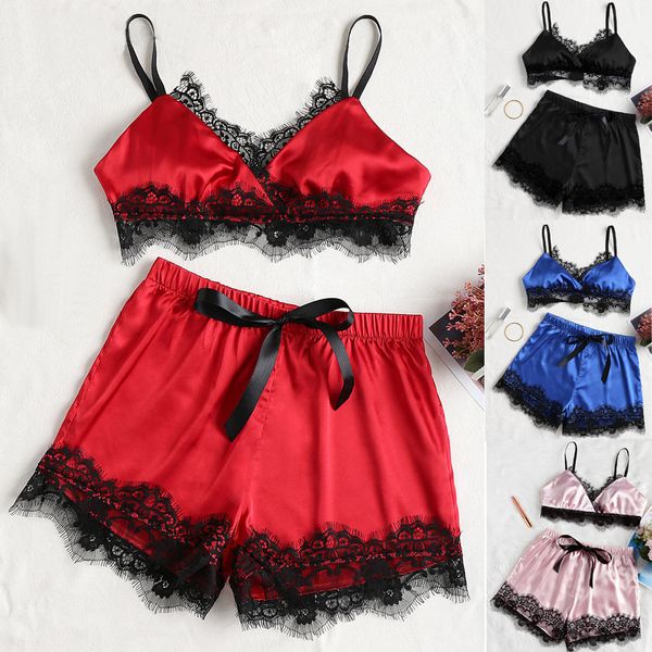 s l xl xxl women lace trim lingerie nightgowns pajamas-sets female nightdress sleepwear sfz384, Black;red
s l xl xxl women lace trim lingerie nightgowns pajamas-sets female nightdress sleepwear sfz384, Black;red
