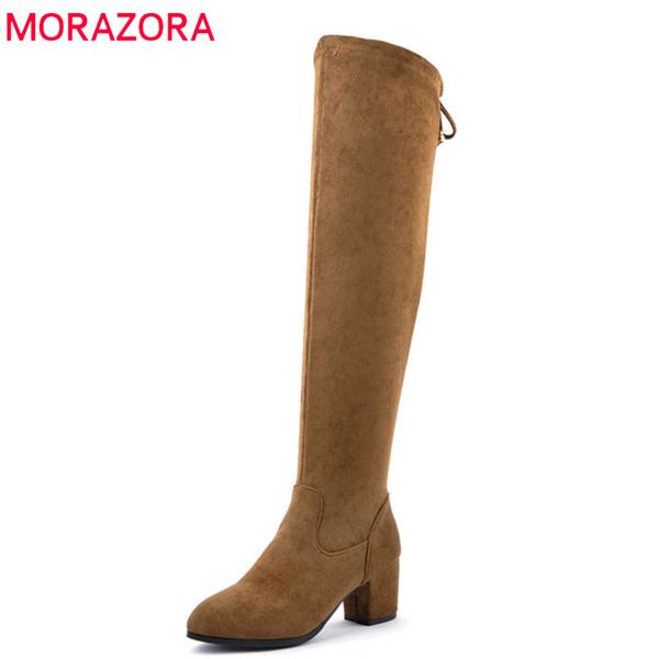 morazora 2020 over the knee boots women suede leather autumn winter boots lace up pointed toe high heels shoes woman, Black
morazora 2020 over the knee boots women suede leather autumn winter boots lace up pointed toe high heels shoes woman, Black