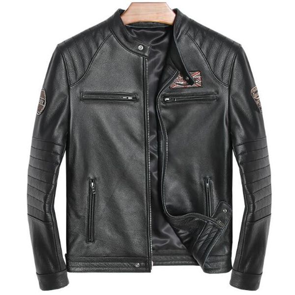 genuine leather jacket men vintage winter autumn british england style jacket men fahion real cow leather coat plus size 5xl 6xl, Black
genuine leather jacket men vintage winter autumn british england style jacket men fahion real cow leather coat plus size 5xl 6xl, Black