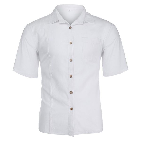 fashion new shirts pocket short sleeve button lapel men's linen solid color casual shirt sale, White;black
fashion new shirts pocket short sleeve button lapel men's linen solid color casual shirt sale, White;black