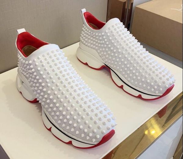 Red Bottom Spike Sock Designer Casual shoes.Red Sole Flats with Krystal Spikes,30mm Black & White Donna Flats for Women & Men Sneakers 771
Red Bottom Spike Sock Designer Casual shoes.Red Sole Flats with Krystal Spikes,30mm Black & White Donna Flats for Women & Men Sneakers 771