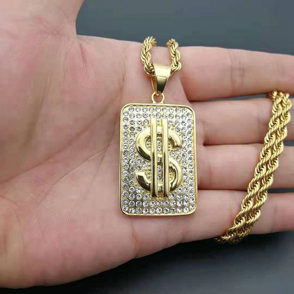 hip hop bling iced out rhinestone gold solid stainless steel us dollar pendants necklace for men rapper jewelry dog tag, Silver
hip hop bling iced out rhinestone gold solid stainless steel us dollar pendants necklace for men rapper jewelry dog tag, Silver