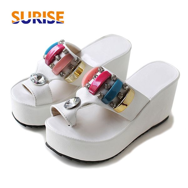 summer women platform flip flops 9cm high wedge heel acrylic rhinestone pu leather casual bohimia beach flat thong lady slippers, Black
summer women platform flip flops 9cm high wedge heel acrylic rhinestone pu leather casual bohimia beach flat thong lady slippers, Black