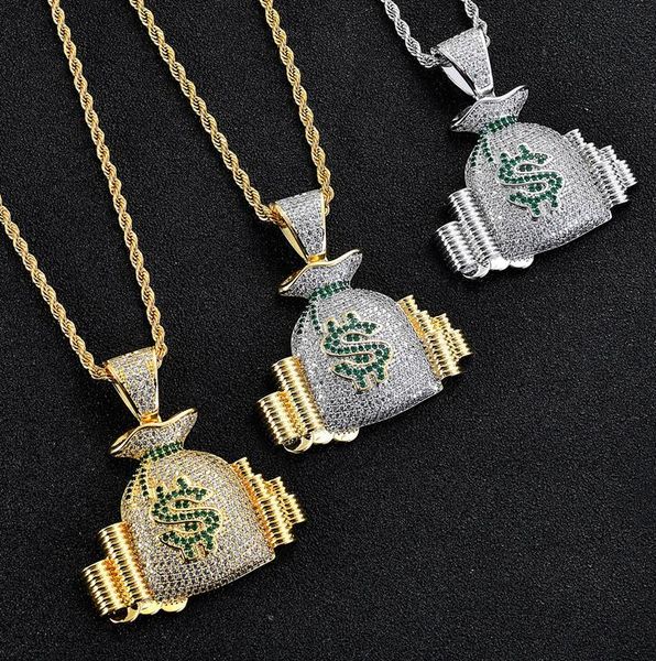 hip hop dollar $symbol purse pendant necklace for men women luxury necklace jewelry gold plated copper zircons chain, Silver
hip hop dollar $symbol purse pendant necklace for men women luxury necklace jewelry gold plated copper zircons chain, Silver