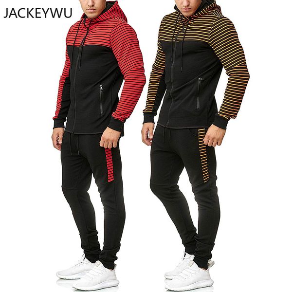 brand 2 pcs tracksuit men 2019 autumn spliced striped zipper hoodies +sweatpants casual homme comfortable hip hop men clothes, Gray
brand 2 pcs tracksuit men 2019 autumn spliced striped zipper hoodies +sweatpants casual homme comfortable hip hop men clothes, Gray