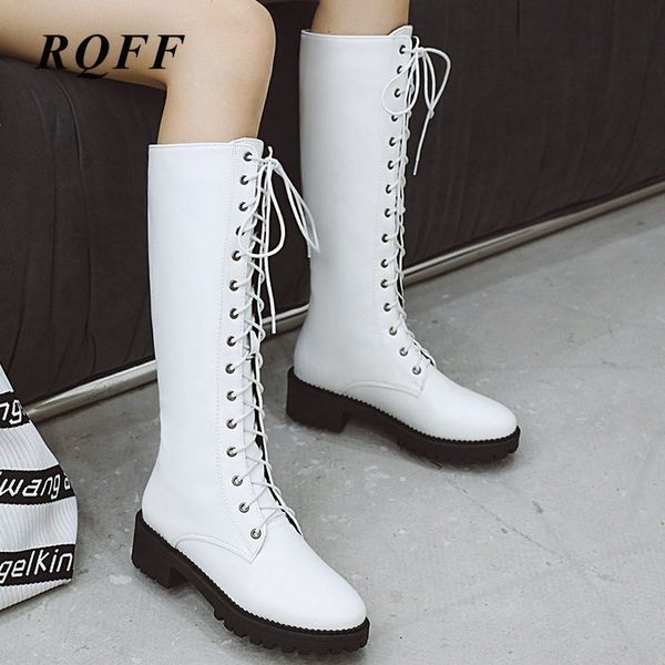 plus size 43 knee-high boots women 2019 new autumn winter fashion platfdorm med square heels shoes woman lace-up round toe boot, Black
plus size 43 knee-high boots women 2019 new autumn winter fashion platfdorm med square heels shoes woman lace-up round toe boot, Black