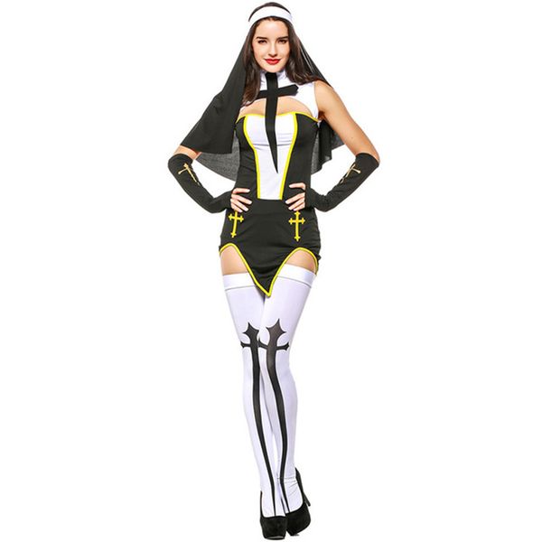 nun cos costume halloween monasticism uniform carnival theme costume jesus virgin mary cosplay fancy dress, Black;red
nun cos costume halloween monasticism uniform carnival theme costume jesus virgin mary cosplay fancy dress, Black;red