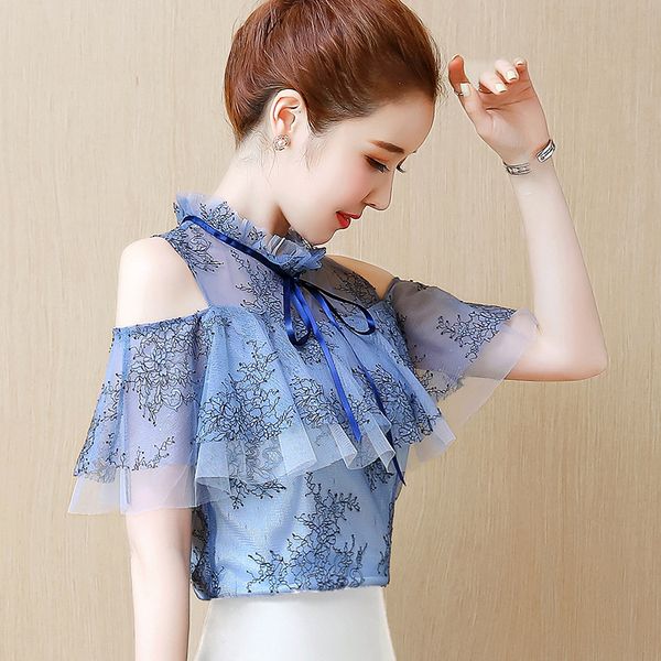 fashion floral print women shirt summer chiffon shirt blouse korea vintage lace off shoulder lady blouses blusa mujer, White
fashion floral print women shirt summer chiffon shirt blouse korea vintage lace off shoulder lady blouses blusa mujer, White