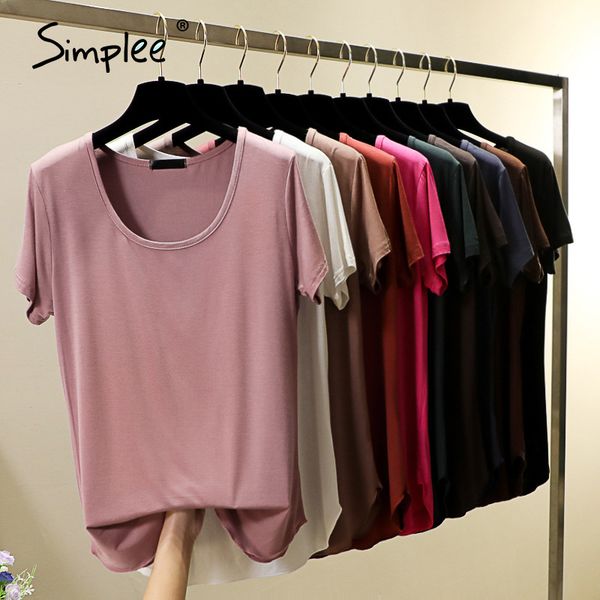 simplee o-neck plus size summer t-shirt women basic multicolor short sleeve female tees streetwear ladies modal, White
simplee o-neck plus size summer t-shirt women basic multicolor short sleeve female tees streetwear ladies modal, White