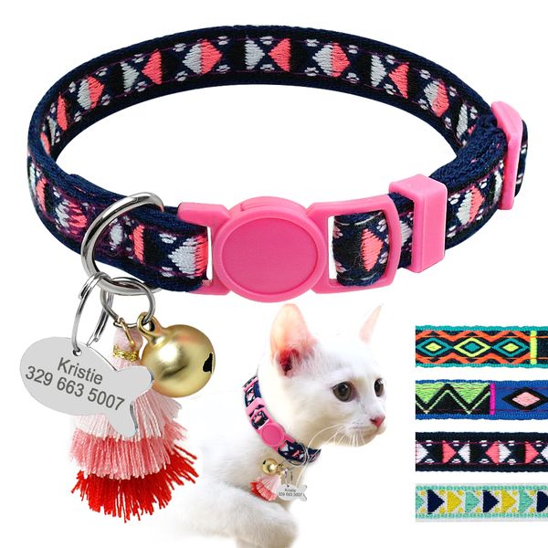 personalized cat collar with bell customized kitten collars necklace bohemian style engraving fish id tag nameplate
personalized cat collar with bell customized kitten collars necklace bohemian style engraving fish id tag nameplate