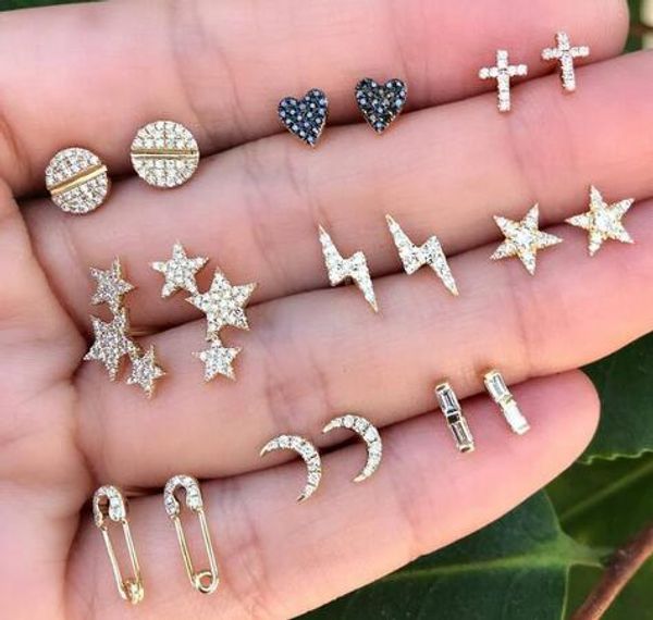 cute small gold crystal star heart moon vintage small stud earrings set for women punk geometric cross ear bijoux femme, White
cute small gold crystal star heart moon vintage small stud earrings set for women punk geometric cross ear bijoux femme, White