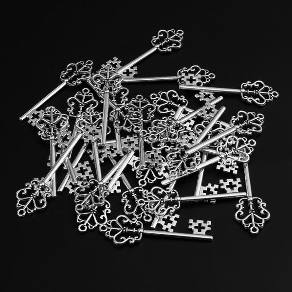 30pcs big large vintage skeleton key charms pendants for diy jewelry making, Silver
30pcs big large vintage skeleton key charms pendants for diy jewelry making, Silver