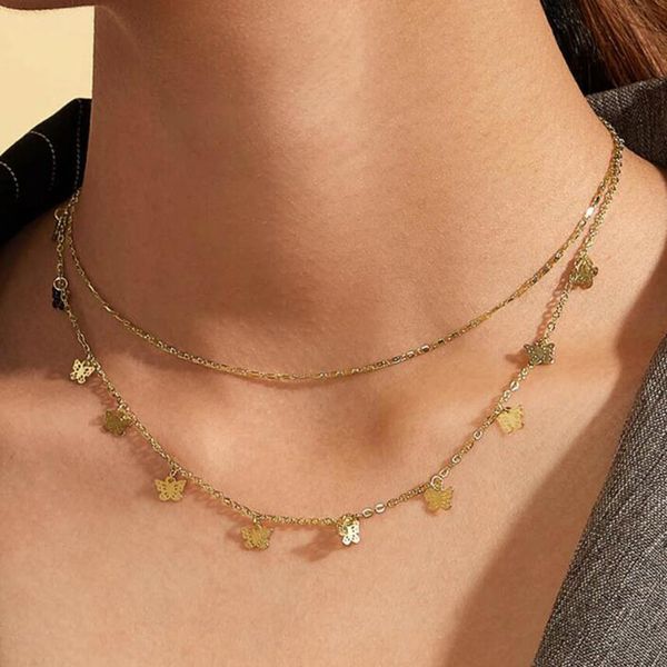 butterfly choker necklace for women double layer gold color chain necklace lady simple statement jewelry gifts bijoux collar, Golden;silver
butterfly choker necklace for women double layer gold color chain necklace lady simple statement jewelry gifts bijoux collar, Golden;silver