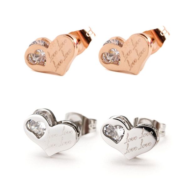new fashion style heart design stainless steel stud earrings women crystal rose gold stud fashionable earrings gifts, Golden;silver
new fashion style heart design stainless steel stud earrings women crystal rose gold stud fashionable earrings gifts, Golden;silver