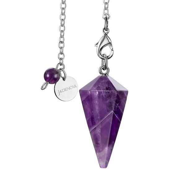 jadenova natural conical gem pendant necklace energy healing crystal pendulum necklace, Silver
jadenova natural conical gem pendant necklace energy healing crystal pendulum necklace, Silver