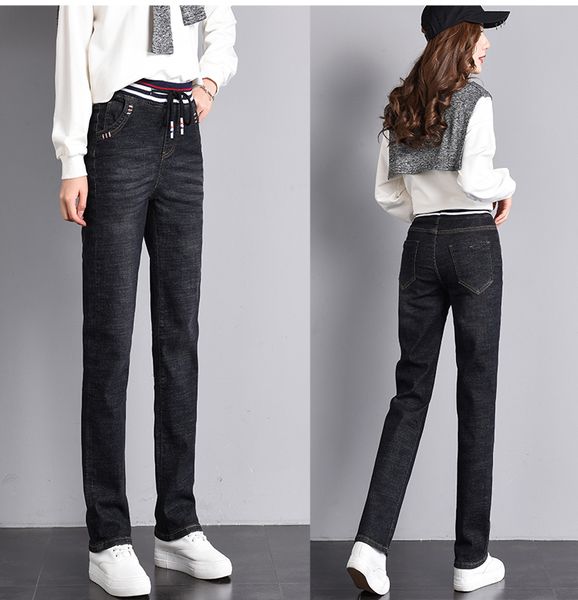black tall waist straight jeans new female spring han edition loose wide-legged straight canister, Blue
black tall waist straight jeans new female spring han edition loose wide-legged straight canister, Blue
