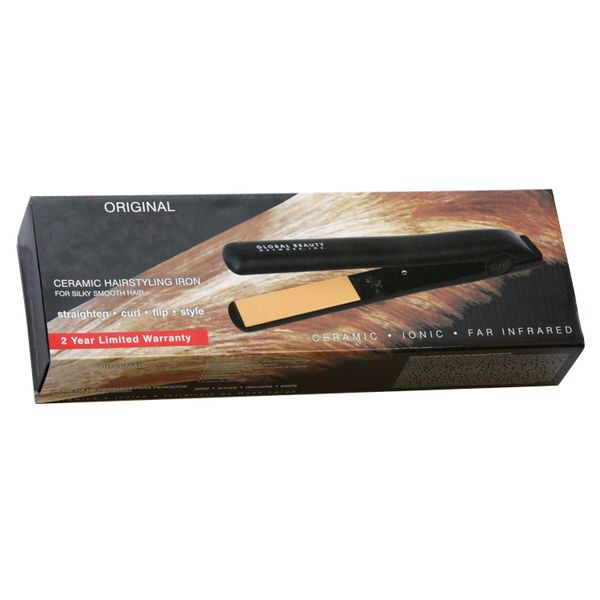 pro 1" ceramic ionic tourmaline flat iron hair straightener with retail box hair curler tool, Black
pro 1" ceramic ionic tourmaline flat iron hair straightener with retail box hair curler tool, Black