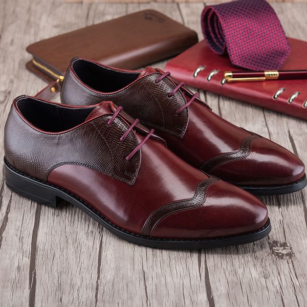 genuine cow leather business wedding men dress shoes splice oxford shoes for men party wear, Black
genuine cow leather business wedding men dress shoes splice oxford shoes for men party wear, Black