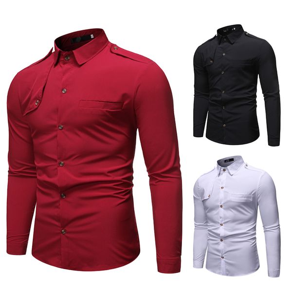 2019 men casual shirts autumn new fashion pure color man long sleeve cotton slim fit leisure styles business shirt, White;black
2019 men casual shirts autumn new fashion pure color man long sleeve cotton slim fit leisure styles business shirt, White;black