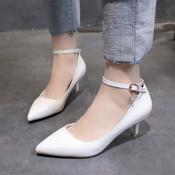 women wedding shoes office medium heels ankle strap pumps white bridal shoes low heels dress shoes woman, Black
women wedding shoes office medium heels ankle strap pumps white bridal shoes low heels dress shoes woman, Black