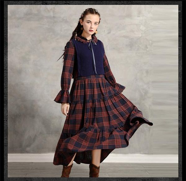 fashion style female clothing bow casual apparel womens winter designer retro dresses 2pcs plaid print autumn, Black;gray
fashion style female clothing bow casual apparel womens winter designer retro dresses 2pcs plaid print autumn, Black;gray