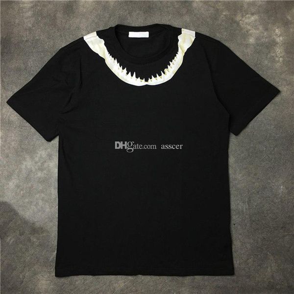 luxury mens designer t shirt men women cotton t shirt new fashion mens shark tooth print t shirt, White;black
luxury mens designer t shirt men women cotton t shirt new fashion mens shark tooth print t shirt, White;black