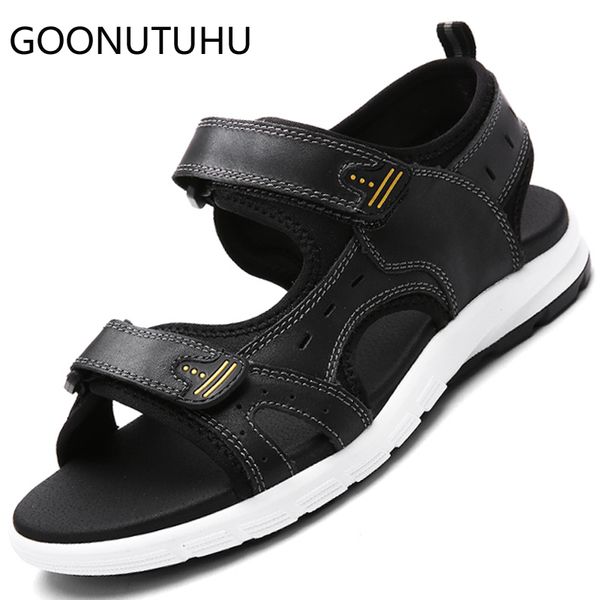 2019 new men's sandals casual genuile leather shoes male summer beach sandal man lovers flat sandals for men size 34-44, Black
2019 new men's sandals casual genuile leather shoes male summer beach sandal man lovers flat sandals for men size 34-44, Black
