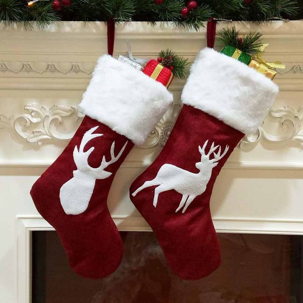christmas socks 46cm x 20cm red hemp deer embroidery christmas stocking pendant gift sock bag 039
christmas socks 46cm x 20cm red hemp deer embroidery christmas stocking pendant gift sock bag 039