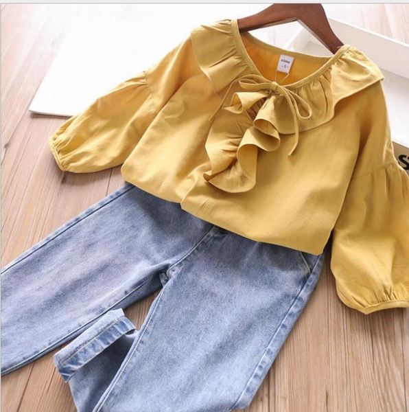 kids 2 pcs sets 2020 spring girl blouse and jeans fashion children suits high-grade princess clothing, White
kids 2 pcs sets 2020 spring girl blouse and jeans fashion children suits high-grade princess clothing, White