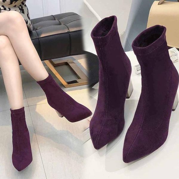 Women's Pointy High Heels Boots Female 2019 Autumn Winter Simple Personality Thick Heel Short Boots Skinny Suede Shoes, Black
Women's Pointy High Heels Boots Female 2019 Autumn Winter Simple Personality Thick Heel Short Boots Skinny Suede Shoes, Black