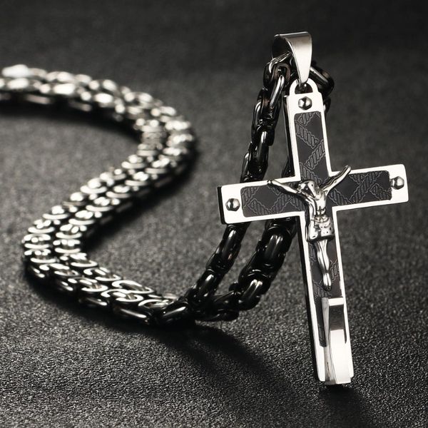 male byzantine chain necklaces stainless steel crucifix cross pendant necklace jesus piece 22-28" long men jewelry gifts nc015, Silver
male byzantine chain necklaces stainless steel crucifix cross pendant necklace jesus piece 22-28" long men jewelry gifts nc015, Silver