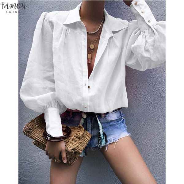 womens clothing autumn women casual long lantern sleeve regular solid shirt office ladies elegant buttons blouses, White
womens clothing autumn women casual long lantern sleeve regular solid shirt office ladies elegant buttons blouses, White