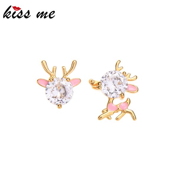 kissme cute little deer women stud earrings delicate zircon pink enamel gold color brass asymmetric earrings 2020 trendy jewelry, Golden;silver
kissme cute little deer women stud earrings delicate zircon pink enamel gold color brass asymmetric earrings 2020 trendy jewelry, Golden;silver