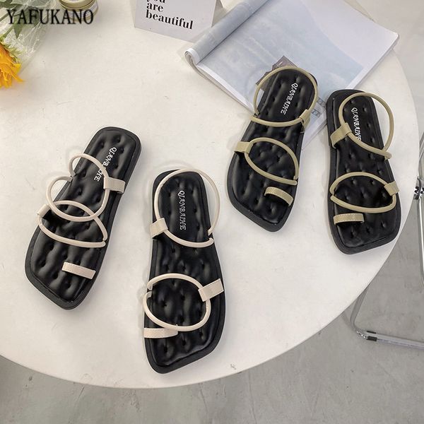 women sandals summer square toe flat rome shoes kroean fashion comfort student soft sole slides retro casual ladies slippers, Black
women sandals summer square toe flat rome shoes kroean fashion comfort student soft sole slides retro casual ladies slippers, Black
