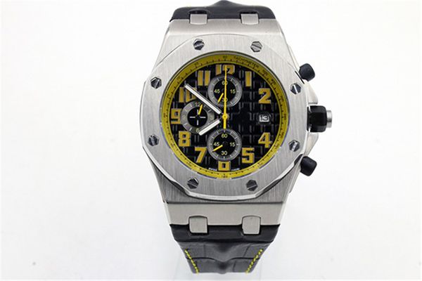 luxury mens wristwatch 42mm dial yellow bold mark outdoor sports fashion watches leather strap quartz sport watches for men, Slivery;brown
luxury mens wristwatch 42mm dial yellow bold mark outdoor sports fashion watches leather strap quartz sport watches for men, Slivery;brown